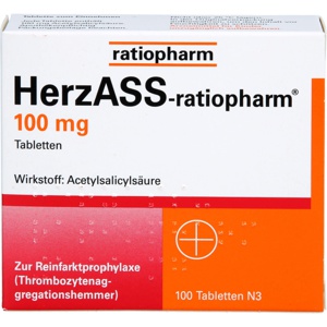 HERZASS-ratiopharm 100 mg Tabletten Produktbild