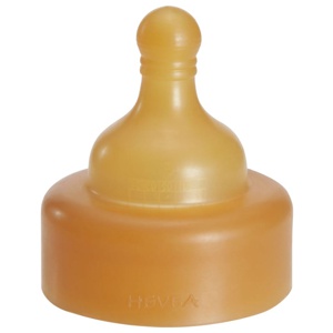 Hevea Dinapp Wide Neck i Naturgummi 2 st, Slow Flow 0-3 mån produkt bild