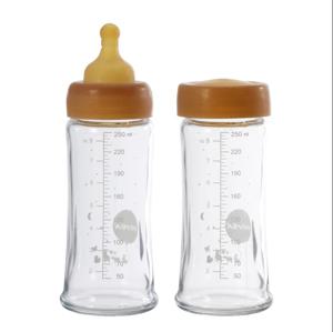 Hevea Wide Neck Nappflaska i glas, 250 ml 2-pack produkt bild