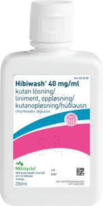 Hibiwash Huddesinfektion Inför Operation Kutan lösning 40 mg/ml Klorhexidin, kombinationer 250 ml produkt bild