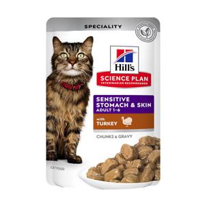 Hill's Science Plan Adult Cat Sensitive Stomach & Skin - Kalkon (48 x 85 g) produkt bild