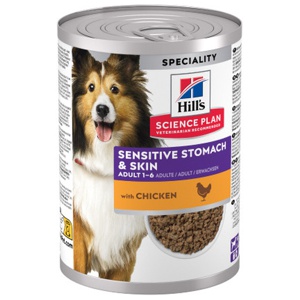 Hill's Science Plan Adult Hund Sensitive Stomach & Skin - Kyckling (24 x 370 g ) produkt bild