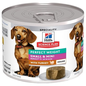Hill's Science Plan Perfect Weight Adult Small & Mini Mousse - Ekonomipack: Kalkon 24 x 200 g produkt bild