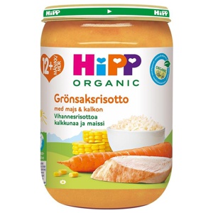 HiPP Grönsaksrisotto med majs och kalkon 220g produkt bild