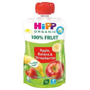 HiPP Klämmis Äpple, Banan & Jordgubb 6M 100 g produkt bild