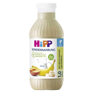 Hipp Sondennahrung Milch Banane & Pfirsich KS.Fl., 500 ml Flaschen Produktbild