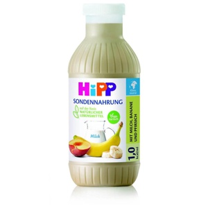 Hipp Sondennahrung Milch Banane & Pfirsich KS.Fl., 12X500 ml Flaschen Produktbild