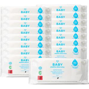 Hjärtats Baby Plastfria Våtservetter 99% vatten Oparfymerade Storpack 16x60 st produkt bild