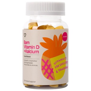 Hjärtats Barn Vitamin D + Kalcium tuggisar 60 st produkt bild
