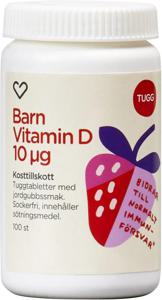 Hjärtats Barn Vitamin D Tuggtablett Med Jordgubbsmak 100 st produkt bild