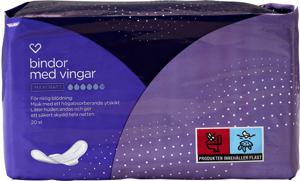 Hjärtats Bindor med vingar Natt 20 st produkt bild