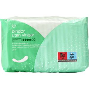 Hjärtats Bindor utan vingar Normal 20st produkt bild