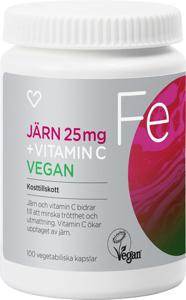 Hjärtats Järn + Vitamin C Vegan Kapsel 100 st produkt bild