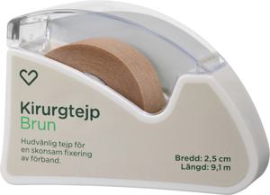 Hjärtats Kirurgtejp Brun 2,5cm x 9,1m 1st produkt bild