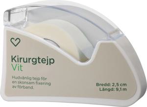 Hjärtats Kirurgtejp Vit 2,5cm x 9,1m 1st produkt bild