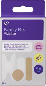 Hjärtats Plåster Family Mix 26st produkt bild