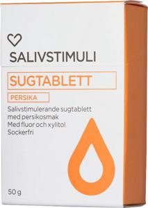 Hjärtats salivstimulerande sugtablett persika 50 g produkt bild