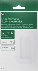 Hjärtats Snabbförband Sterilt Vattenfast 5,4cm x 7,6cm 5st produkt bild