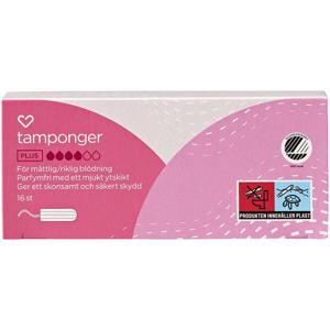 Hjärtats tamponger Plus 16st produkt bild