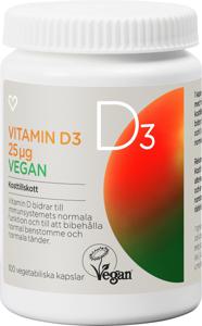 Hjärtats Vitamin D3 25µg Vegan Kapsel 100st produkt bild