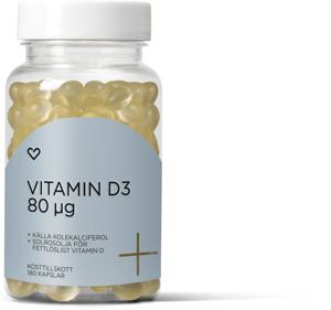 Hjärtats+ Vitamin D3 80µg Kapsel 180st produkt bild
