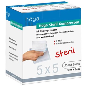 Höga Steril Kompressen 5x5cm 8fach, 25X2 St Kompressen Produktbild