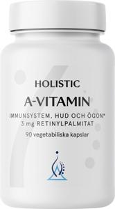 Holistic A-vitamin 3 mg retinylpalmitat, 90 vegetabiliska kapslar produkt bild