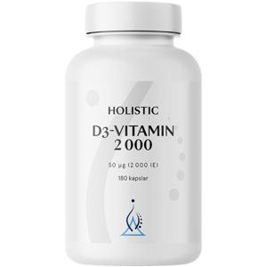 Holistic D3-vitamin 2000 IE, 180 kaps, 2000 IE produkt bild