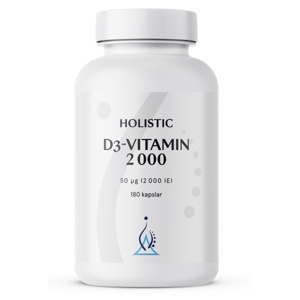 Holistisk vitamin D3 2000 IE 180 kapsler 2000 IE produktbillede