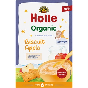 Holle Fuldkornsgrød med mælk, kiks og æble Ø - 250 g. produktbillede