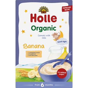 Holle Fuldkornsgrød med mælk og banan Ø - 250 g. produktbillede