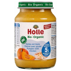 Holle Kürbis mit Huhn, 190 g Brei Produktbild