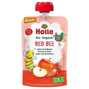 Holle Red Bee Apfel mit Erdbeere, 100 g Brei Produktbild