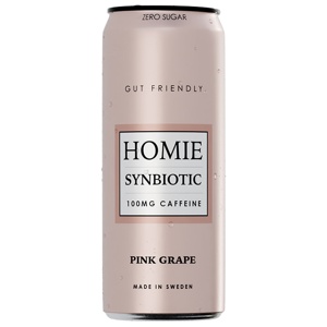 Homie Wake Up Synbiotic Pink Grape 330ml produkt bild