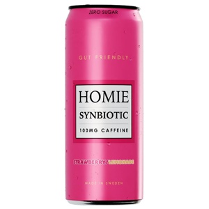 Homie Wake Up Synbiotic Strawberry Lemonade 330ml produkt bild