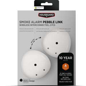 Housegard Pebble Link trådlös brandvarnare med inbyggt 10-årsbatteri, 2 st produkt bild