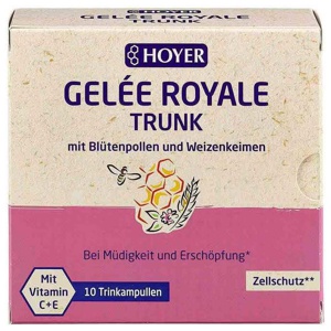 HOYER Gelee Royale+Blütenpollen+Weizenk.Trinkamp. Produktbild
