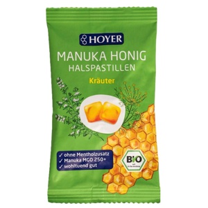 Hoyer Manukahonig Halspastillen Mgo 250+ KrÃ¤uter Produktbild