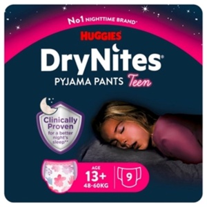 Huggies DryNites Girls 13+ år - 9 stk. produktbillede