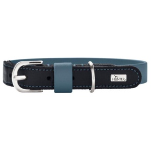Hunter Halsband Wolmar BioThane® x Leder, rauchblau/schwarz Produktbild