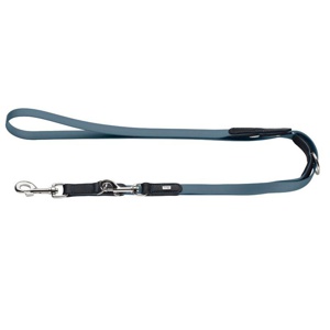 Hunter Verstellbare Leine Wolmar - BioThane® x Leder, blaugrau/schwarz Produktbild