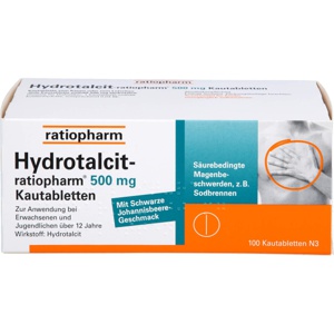 HYDROTALCIT-ratiopharm 500 mg Kautabletten Produktbild