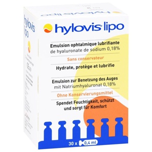 HYLOVIS lipo Augentropfen Einzeldosispipetten Produktbild