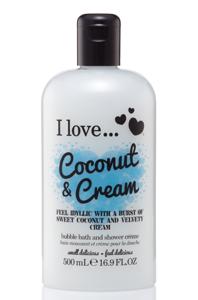 I Love… Bubble Bath & Shower Crème Coconut & Cream 500ml produkt bild