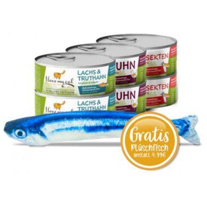 I love my cat Starter-Paket mit Katzenfutter Nass mit Huhn, Insekten, Lachs und Truthahn - 6x100g Produktbild