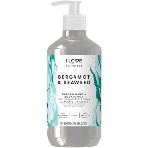 I LOVE Naturals Hand & Body Lotion Bergamot & Seaweed 500 ml produkt bild