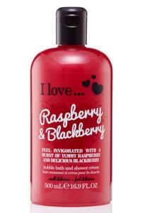 I Love… Bubble Bath & Shower Crème Raspberry & Blackberry 500ml produkt bild