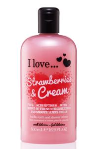 I Love Originals Bath & Shower Crème Strawberries & Cream 500 ml produkt bild