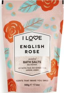 I Love English Rose Scented Bath Salts with 99% Naturally Derived Ingredients produkt bild