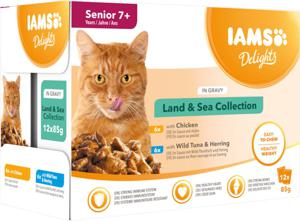 IAMS Delights Senior Land & Sea Collection in Sauce - 24 x 85 g produkt bild